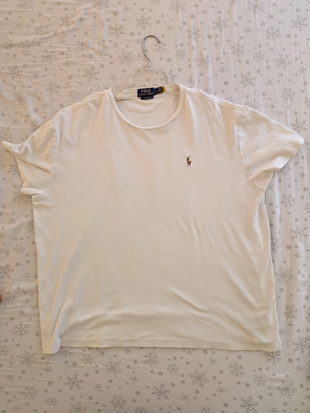 Ralph Lauren White Crewneck T-Shirt with Embroidered Pony